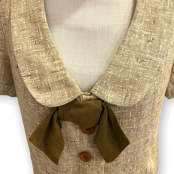 vintage 60s dress suit in tan tweed by Sue Brett -  ILGWU - matching jacket - Picture 3 of 10